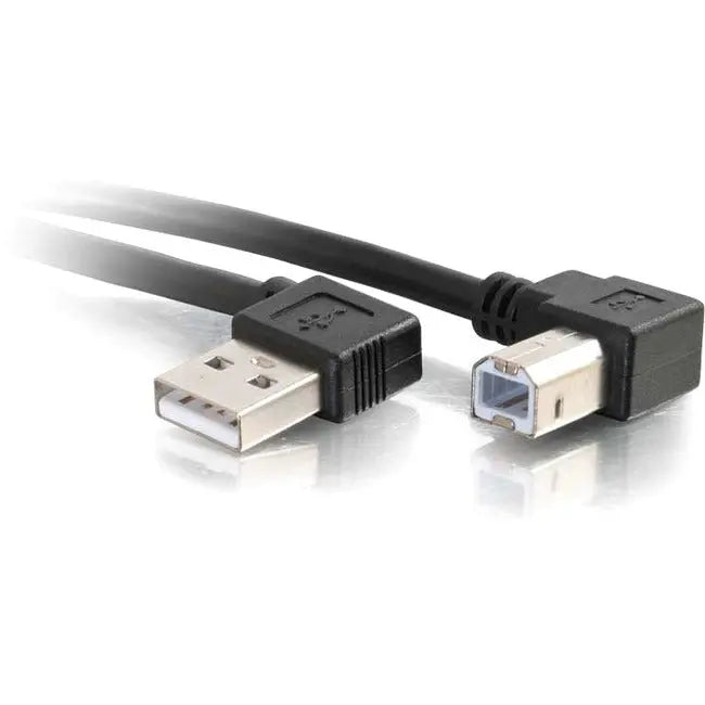 C2G 10ft Right Angle USB A to B Cable – USB 2.0 Data Transfer & Charging – Black