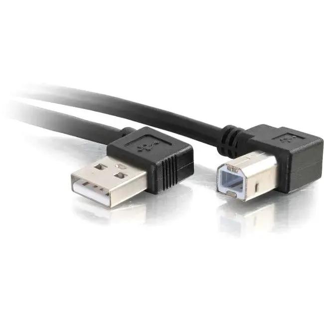 C2G 10ft Right Angle USB A to B Cable – USB 2.0 Data Transfer & Charging – Black by Legrand Group