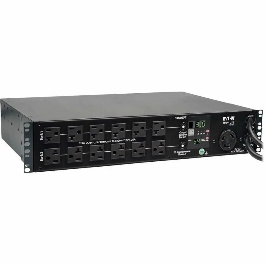 Eaton Corporation Tripp Lite PDUMH30AT Metered 2U Rackmount PDU with Auto Transfer Switch and Dual 120V 30A Inputs