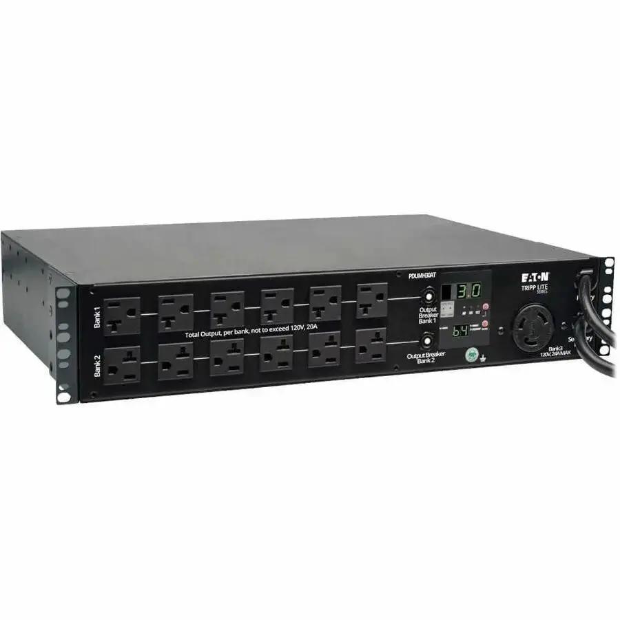 Eaton Corporation Tripp Lite PDUMH30AT Metered 2U Rackmount PDU with Auto Transfer Switch and Dual 120V 30A Inputs by Eaton Corporation