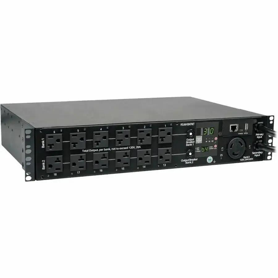 Eaton Corporation Tripp Lite PDUMH30ATNET 2U Switched PDU with Auto Transfer Switch and Remote Monitoring by Eaton Corporation