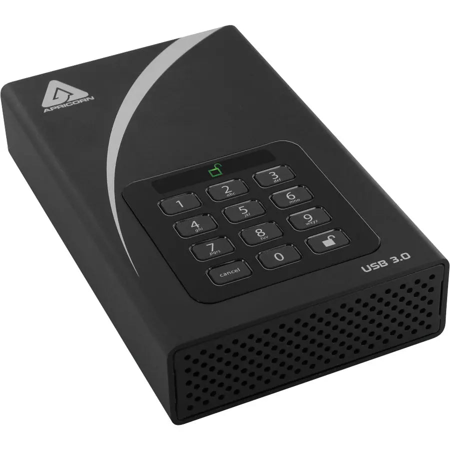 Apricorn Aegis Padlock ADT-3PL256-2000 External 2TB USB 3.0 Hard Drive with PIN Code Protection