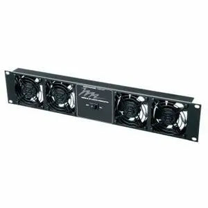 Middle Atlantic UQFP Series Ultra Quiet Fan Panel with Remote Thermistor - 100 CFM, Black