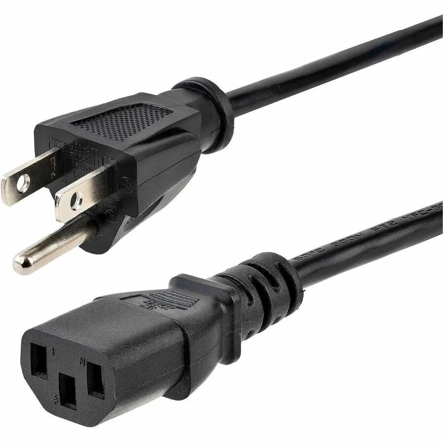 StarTech.com PXT10115 15 ft Computer Power Cord – NEMA 5-15P to C13, Black, 10A 125V Replacement AC Cable