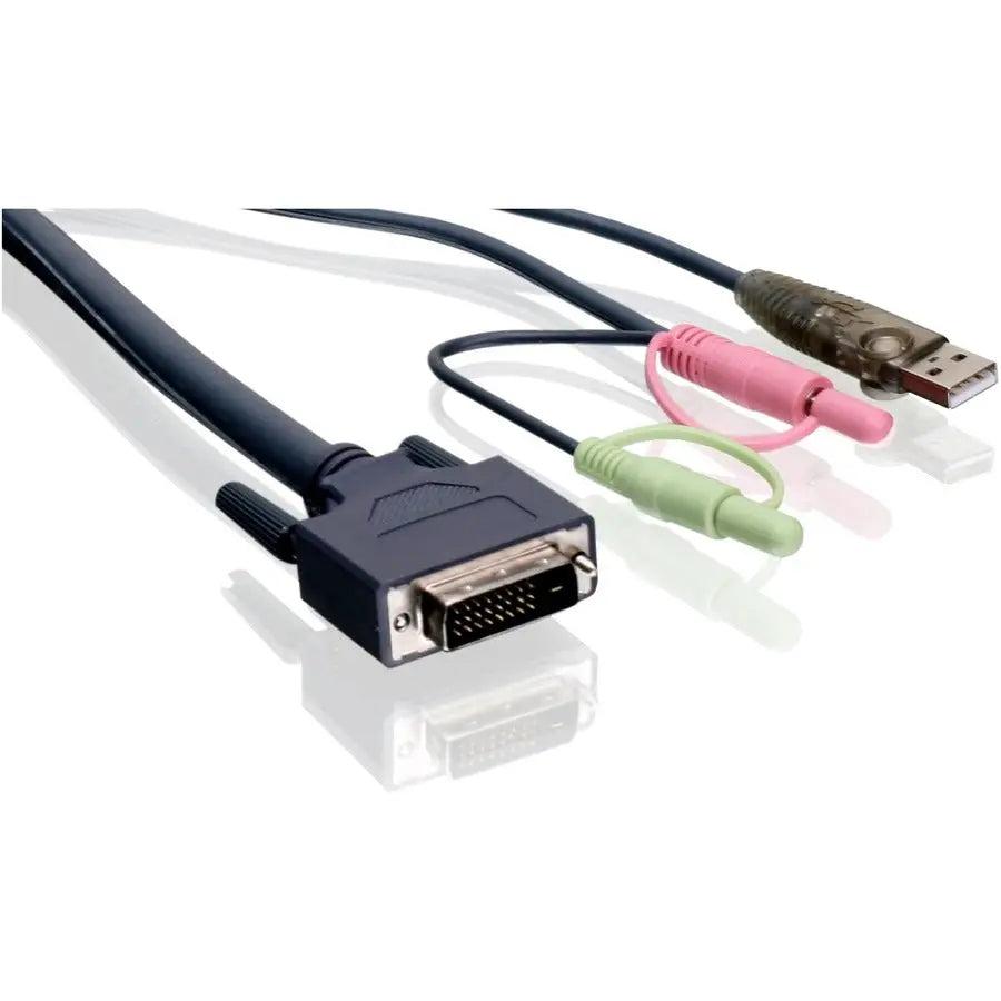 IOGEAR 6' Dual-Link DVI KVM Cable with USB and Audio/Mic - TAA Compliant