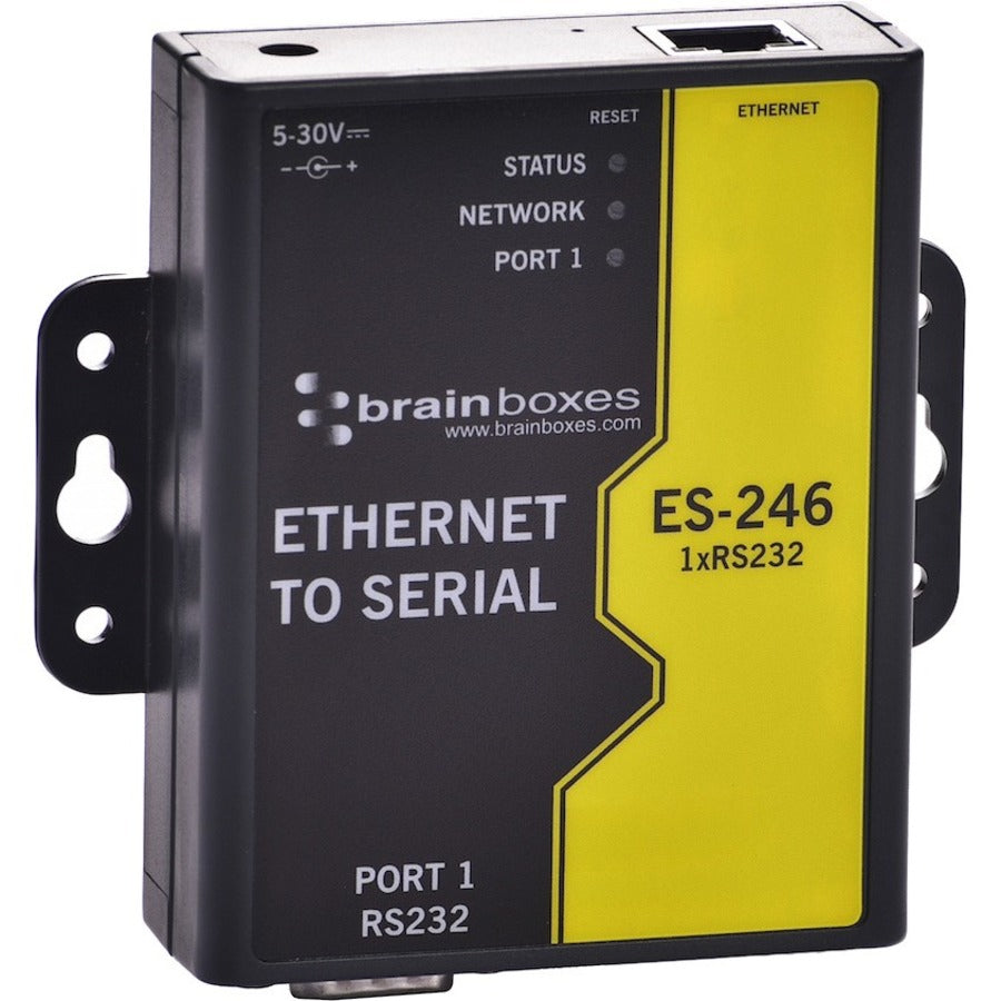 Brainboxes ES-246 1 Port RS232 Ethernet to Serial Adapter for Industrial Networking