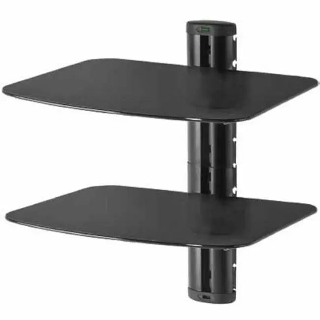 Peerless-AV ESHV30 Dual AV Wall Shelf with Tempered Glass for Home Theater Systems