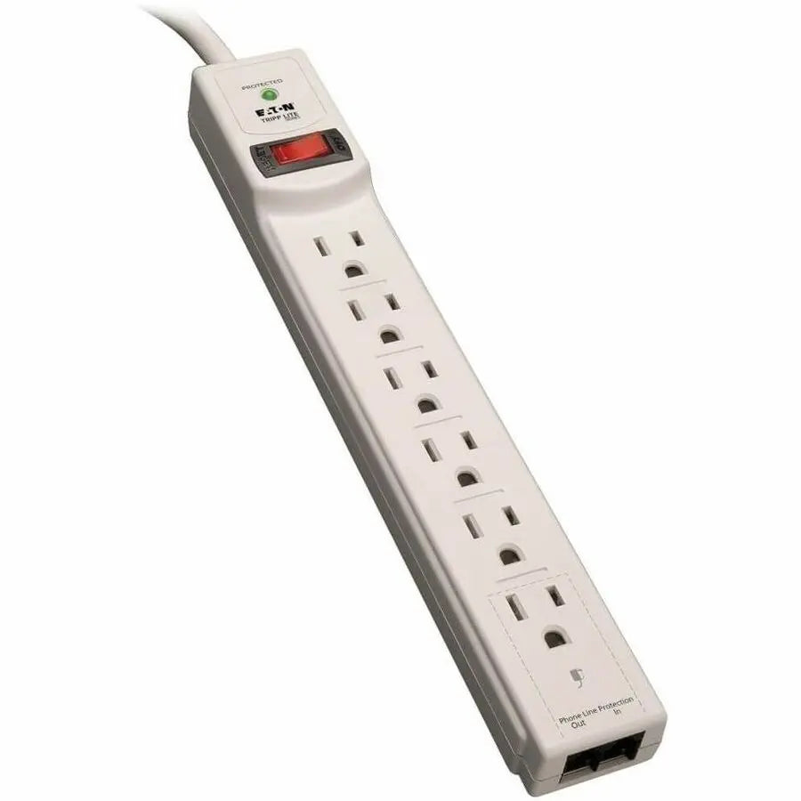 Eaton Tripp Lite Protect It! 6-Outlet Surge Protector with Phone Line Protection and 8 ft Cord