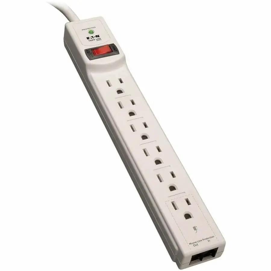 Eaton Tripp Lite Protect It! 6-Outlet Surge Protector with Phone Line Protection and 8 ft Cord by Eaton Corporation