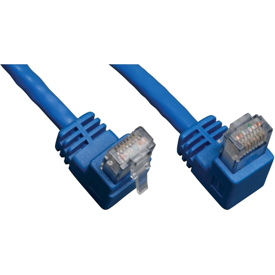 Eaton Tripp Lite Series Down-Angle Cat6 Gigabit Ethernet Patch Cable, 3 ft, Blue