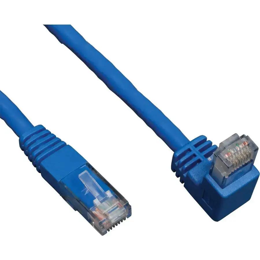 Eaton Tripp Lite Series Down-Angle Cat6 Gigabit Ethernet Patch Cable - 5 ft Blue RJ45 Right-Angle Down to Straight by Eaton Corporation