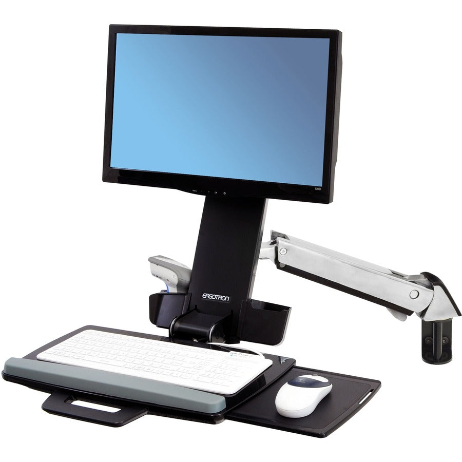 Ergotron StyleView Sit-Stand Combo Arm with Polished Aluminum Finish - Multi-Component Healthcare Mount