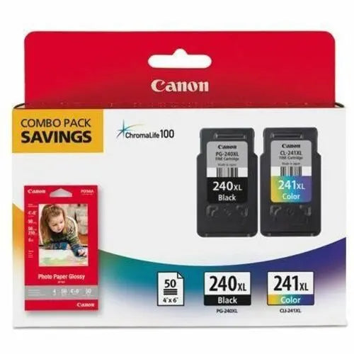 Canon PG-240XL / CL-241XL Original High Yield Ink Cartridge – Black and Color for Canon PIXMA Printers