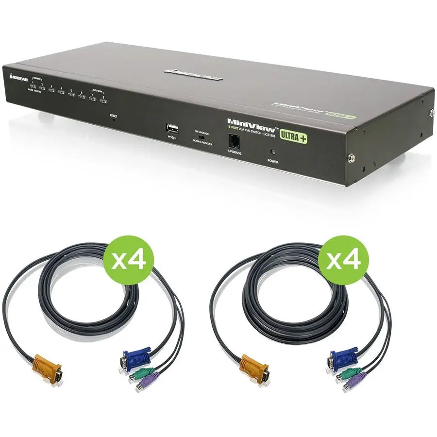 IOGEAR GCS1808KITPTAA 8-Port USB PS/2 Combo VGA KVM Switch with Cables