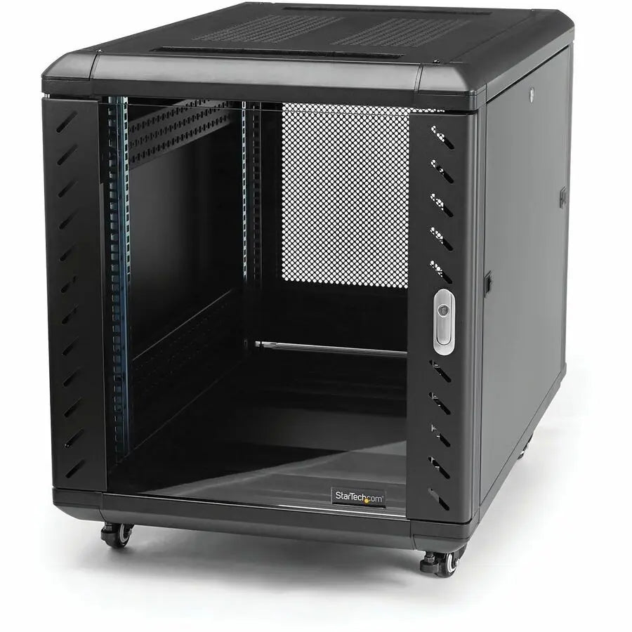 StarTech.com 12U 36-inch Knock-Down Server Rack Cabinet with Casters and Vented Doors