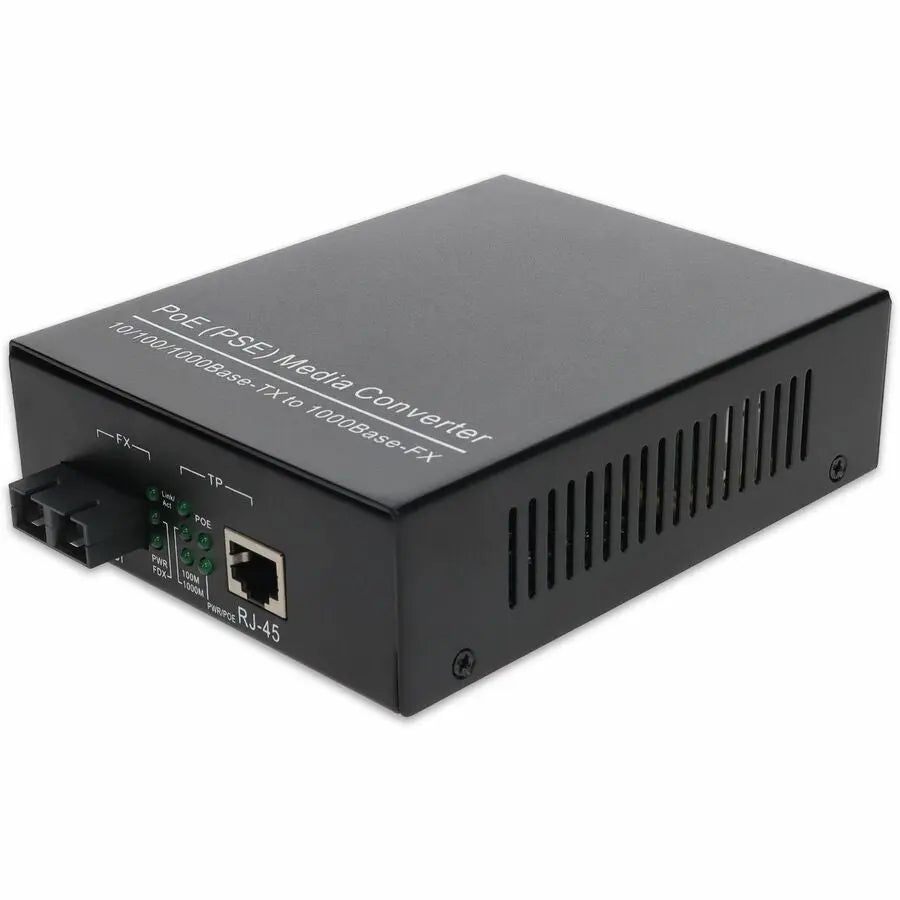 AddOn 10/100/1000Base-TX (RJ-45) to 1000Base-SX (SC) Multi-Mode Fiber PoE Media Converter (Model: ADD-GMCP-SX-5SC)