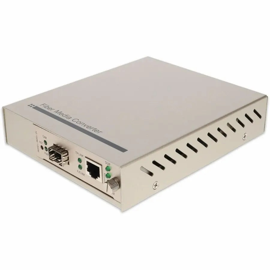 AddOn 10/100/1000Base-TX RJ-45 to Open SFP Port Managed Media Converter