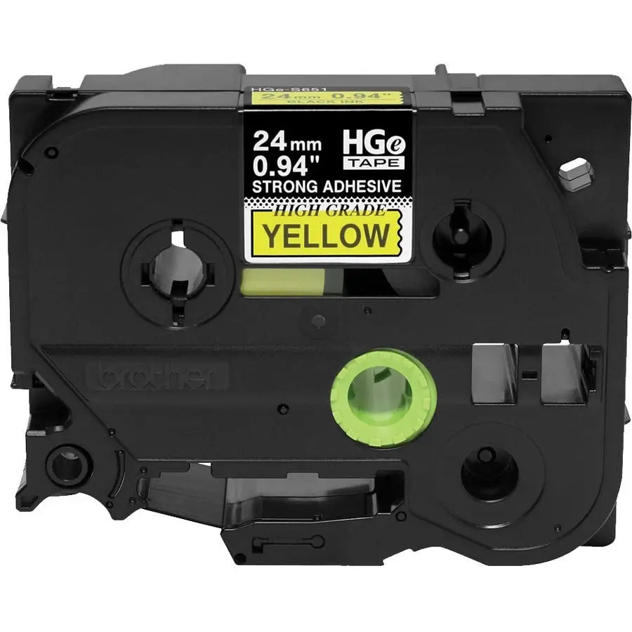 Brother Industries, Ltd HGES6515PK Black on Yellow Extra-Strength Adhesive Label Tape
