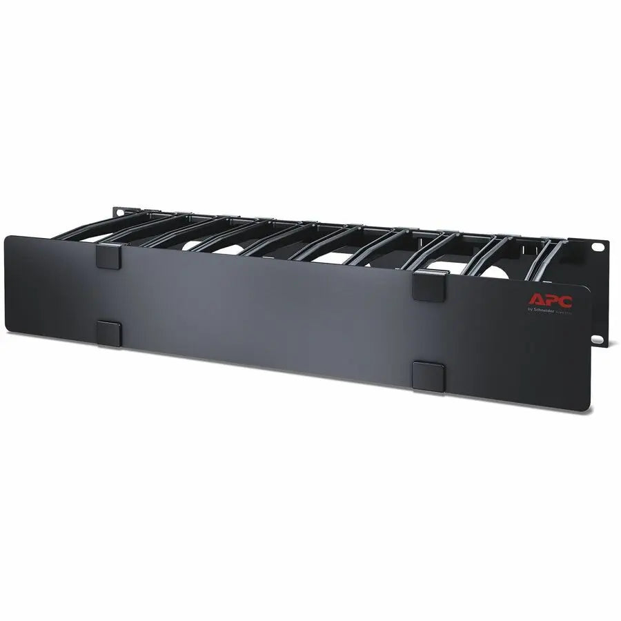 APC NetShelter Cable Management, Horizontal Cable Manager, 2U, Single Side with Cover, Black, 482.6 x 88.9 x 165.1 mm