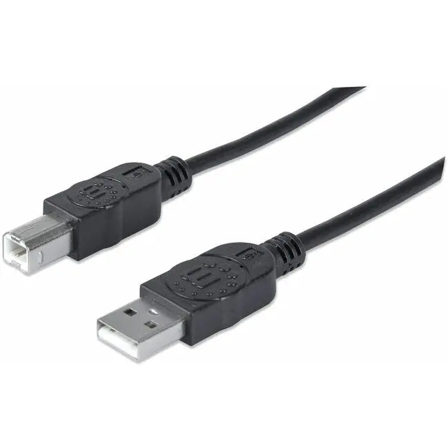 IC INTRACOM Manhattan Hi-Speed USB B Device Cable Part #333382 – 10 Feet USB 2.0 A to B Cable with Gold-Plated Contacts