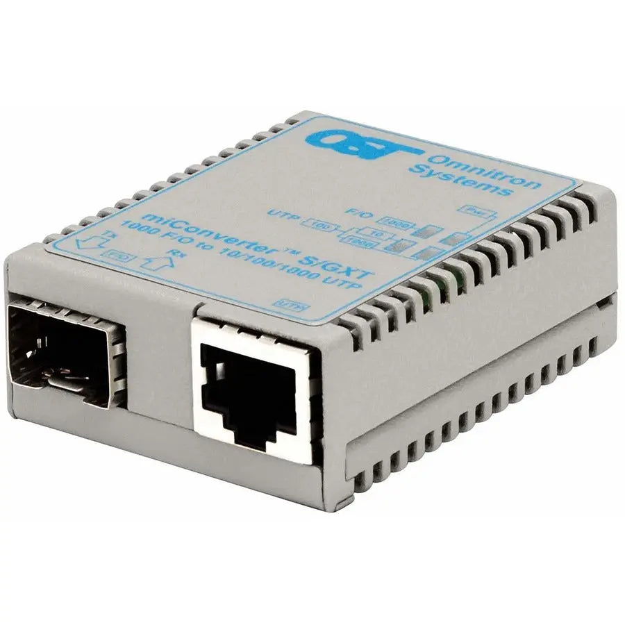 Omnitron Systems miConverter SGX/T SFP USB/US AC Powered Gigabit Ethernet Fiber Media Converter
