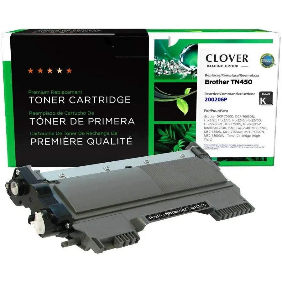 Clover Imaging Remanufactured High Yield Toner Cartridge for Brother TN450 - Black, 2,600 Page Yield, Eco-Friendly and Reliable