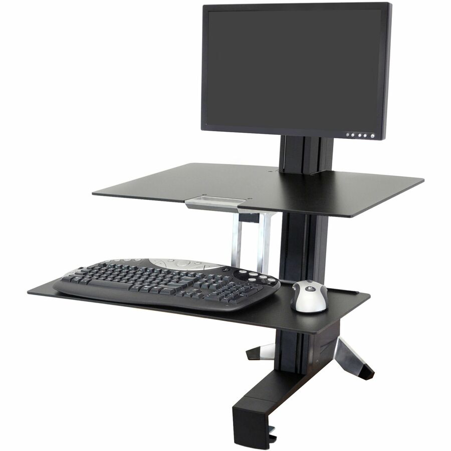 Ergotron WorkFit-S Desk Mount for Monitor, Keyboard, and Mouse - Black