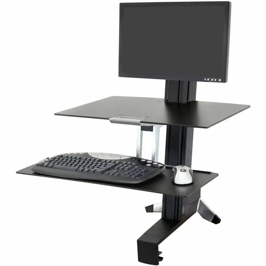 Ergotron WorkFit-S Desk Mount for Monitor, Keyboard, and Mouse - Black by Ergotron, Inc