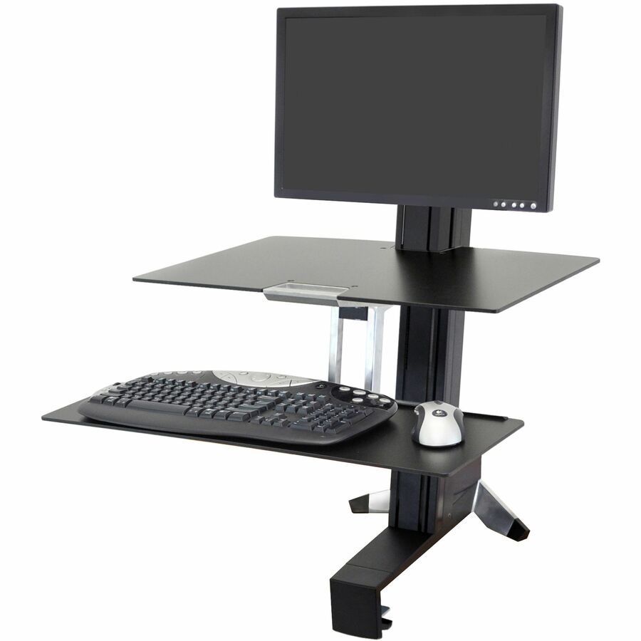 Ergotron WorkFit-S Desk Mount for Monitor, Display, Keyboard, and Mouse - Black