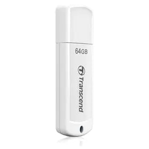 Transcend 64GB JetFlash 370 USB 2.0 Flash Drive - White Portable Storage Solution