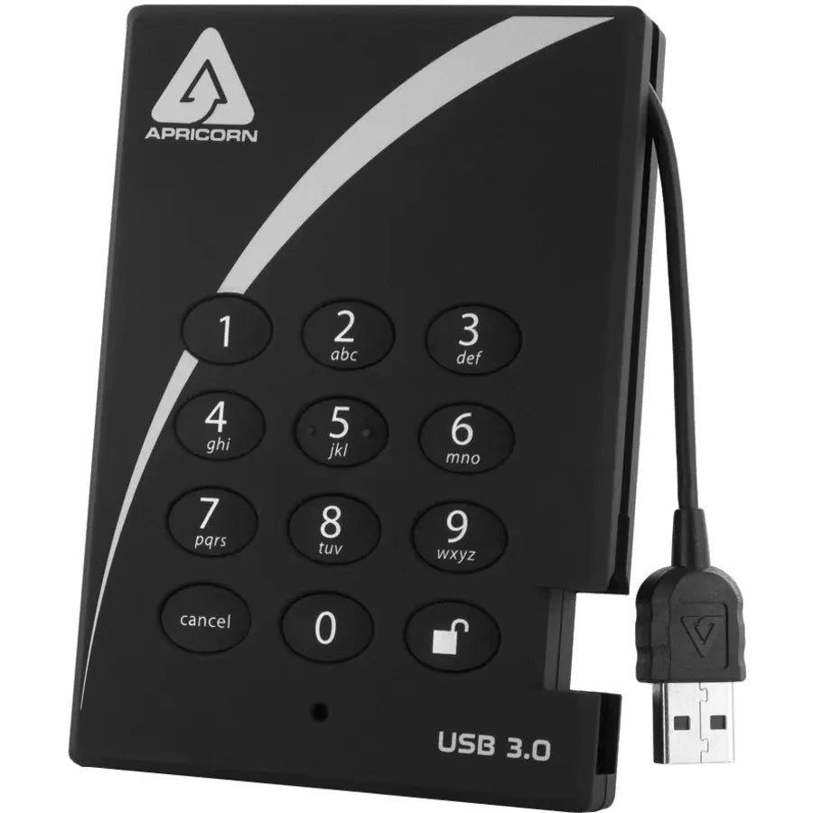 Apricorn Aegis Padlock A25-3PL256-500 500GB External USB 3.0 Hard Drive with Hardware Encryption