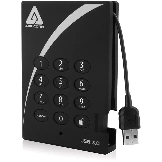 Apricorn Aegis Padlock A25-3PL256-1000 1TB External USB 3.0 Hard Drive with Hardware Encryption
