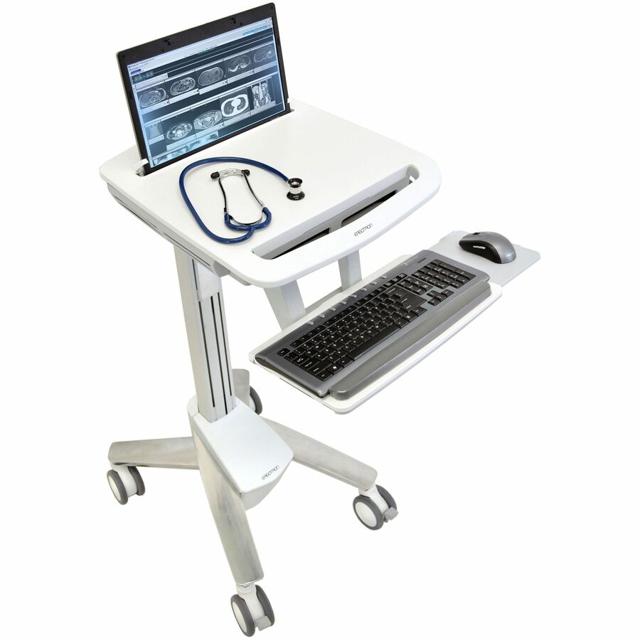 Ergotron StyleView Laptop Cart SV41-6100-0 – Ergonomic Medical Cart with Adjustable Height and Open Architecture for Healthcare Professionals