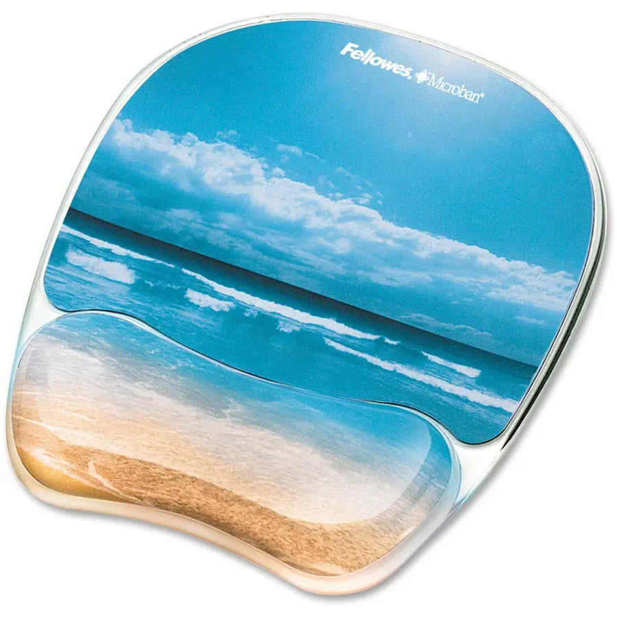 Fellowes Photo Gel Mouse Pad and Wrist Rest with Microban – Sandy Beach, Part 9179301
