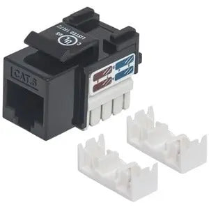 IC INTRACOM Manhattan Cat6 Keystone Jack - UTP Punch-Down Network Connector, Black
