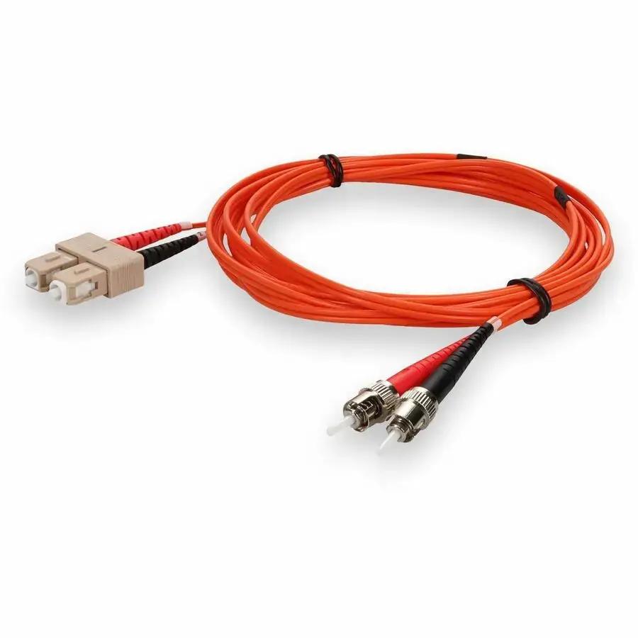 AddOn 3m SC to ST Orange Duplex Fiber Patch Cable - OM1 Riser-Rated Multi-Mode Network Cable by AddOn