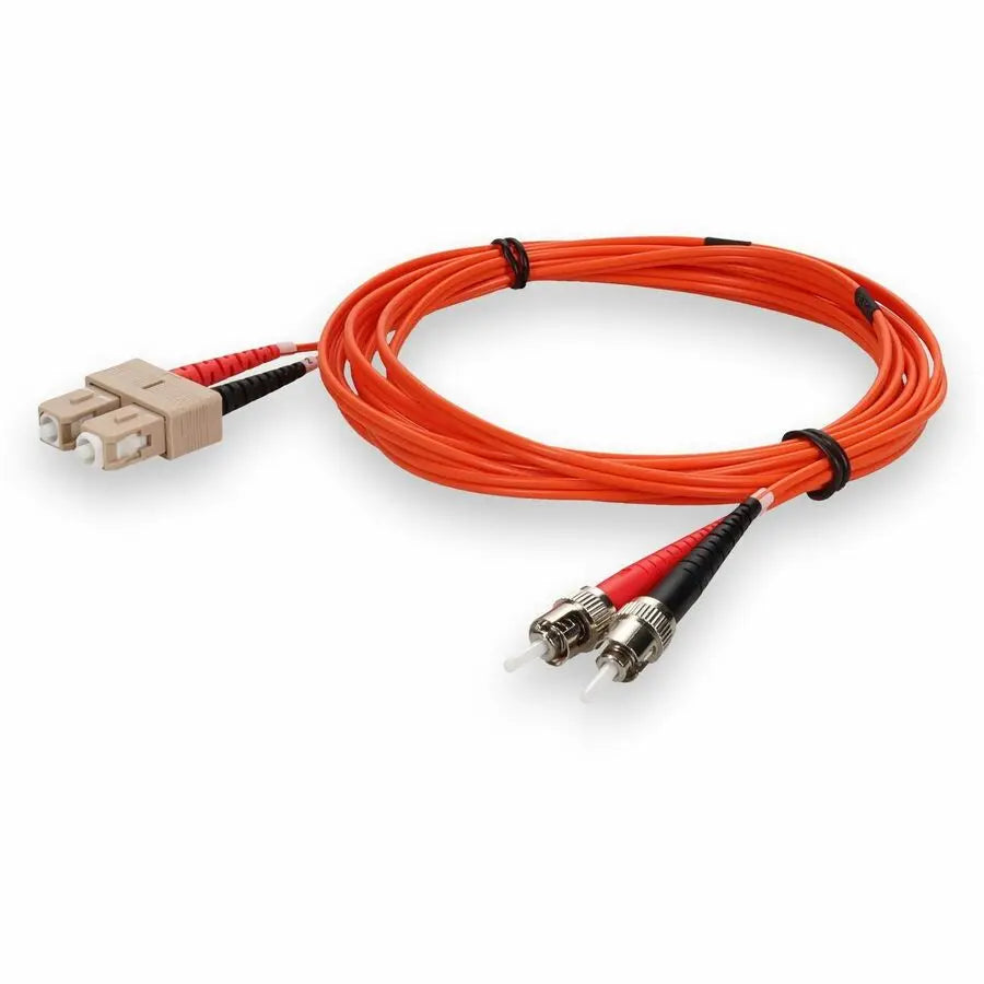 AddOn 10m SC to ST Duplex Fiber Optic Patch Cable – OM1 Riser-Rated, Orange Multi-Mode