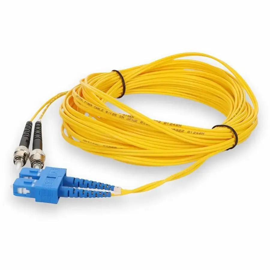 AddOn 3m ST to SC Yellow OS2 Duplex Riser-Rated Fiber Patch Cable by AddOn