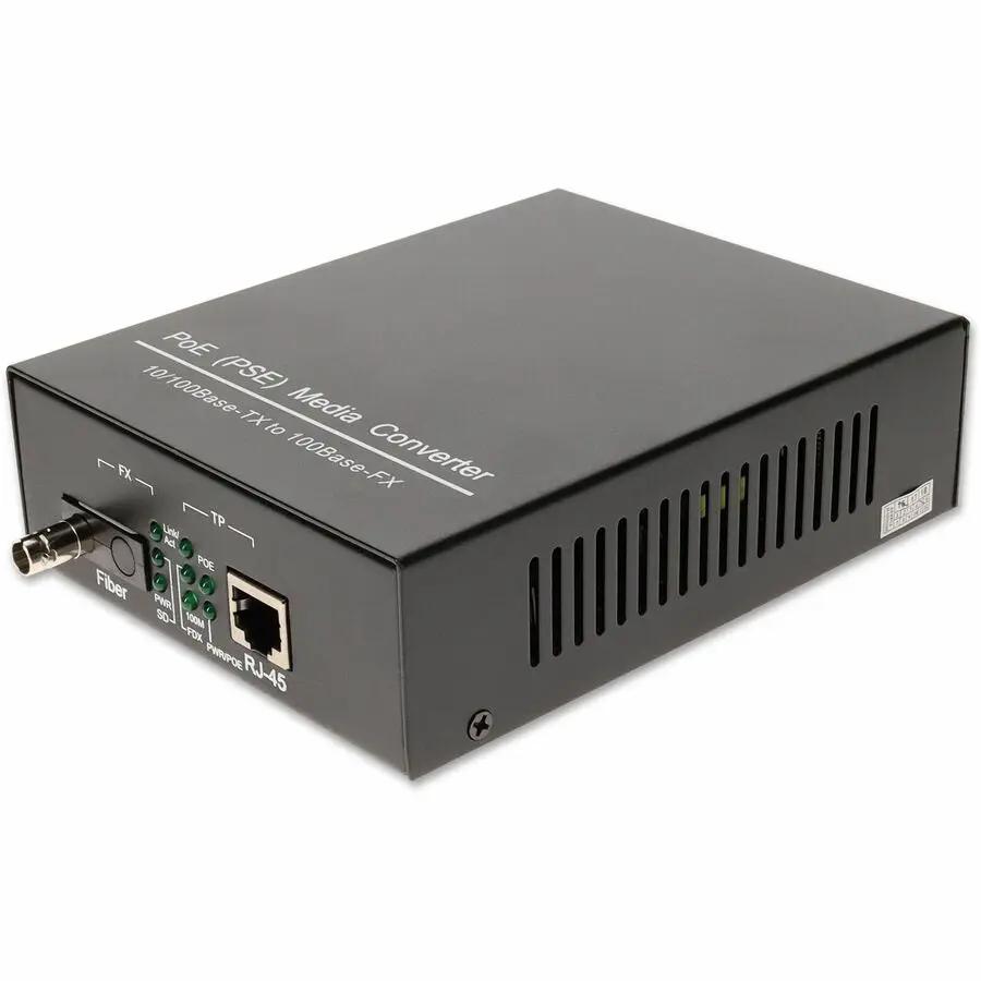 AddOn ADD-FMCP-BX-DST 10/100Base-TX to 100Base-BXD Fiber Media Converter with PoE Support by ADDON