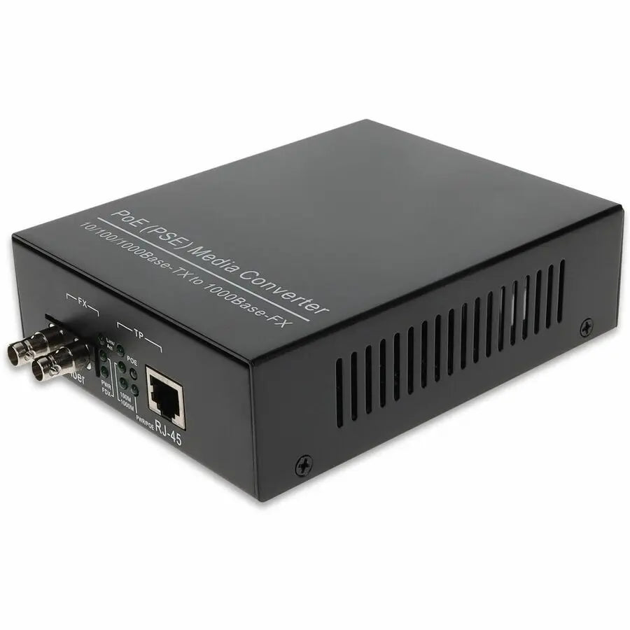 AddOn 10/100/1000Base-TX (RJ-45) to 1000Base-SX (ST) Multi-Mode Fiber POE Media Converter - 550m