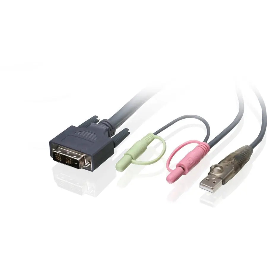 IOGEAR 10ft Single Link DVI-D USB KVM Cable G2L7D03U for GCS1108 Switch