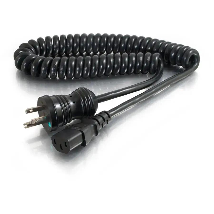 Legrand Group C2G 6ft 18 AWG Coiled Hospital Grade Power Cord (NEMA 5-15P to IEC320C13) - Black by Legrand Group
