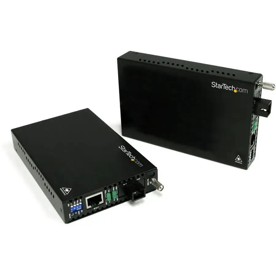 StarTech.com ET90110WDM2 10/100 Mbps Single Mode WDM Fiber Media Converter Kit with SC Connectors - 20 km Range by StarTech.com