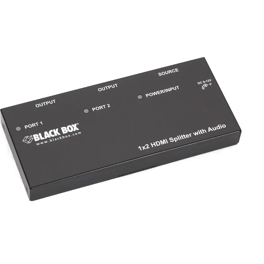 Black Box 1 x 2 HDMI Splitter with Audio – Dual Output HDMI Signal Distributor
