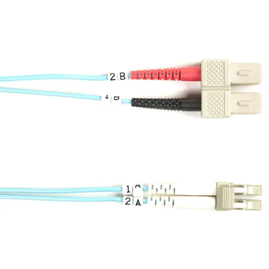Black Box Corporation FO10G-010M-SCLC Fiber Optic Duplex Patch Network Cable - OM3 50/125 Multimode, Aqua, 10 Gbps Support