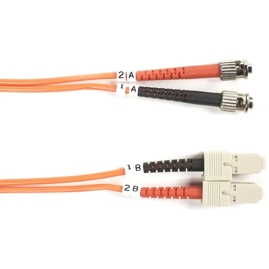 Black Box Fiber Optic Duplex Patch Network Cable FO50-003M-STSC - OM2 50/125 Multimode, Riser Rated, 10 Gbps Support