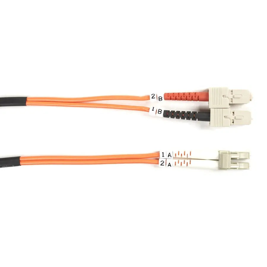 Black Box FO625-003M-SCLC Fiber Optic Duplex Patch Network Cable - OM1 62.5/125 Multimode, 3 Meters, Orange