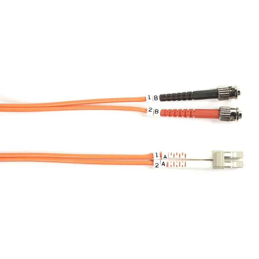 Black Box Fiber Optic Duplex Patch Network Cable FO625-010M-STLC – OM1 62.5/125 Multimode, Riser-rated, 10 Gbps Support
