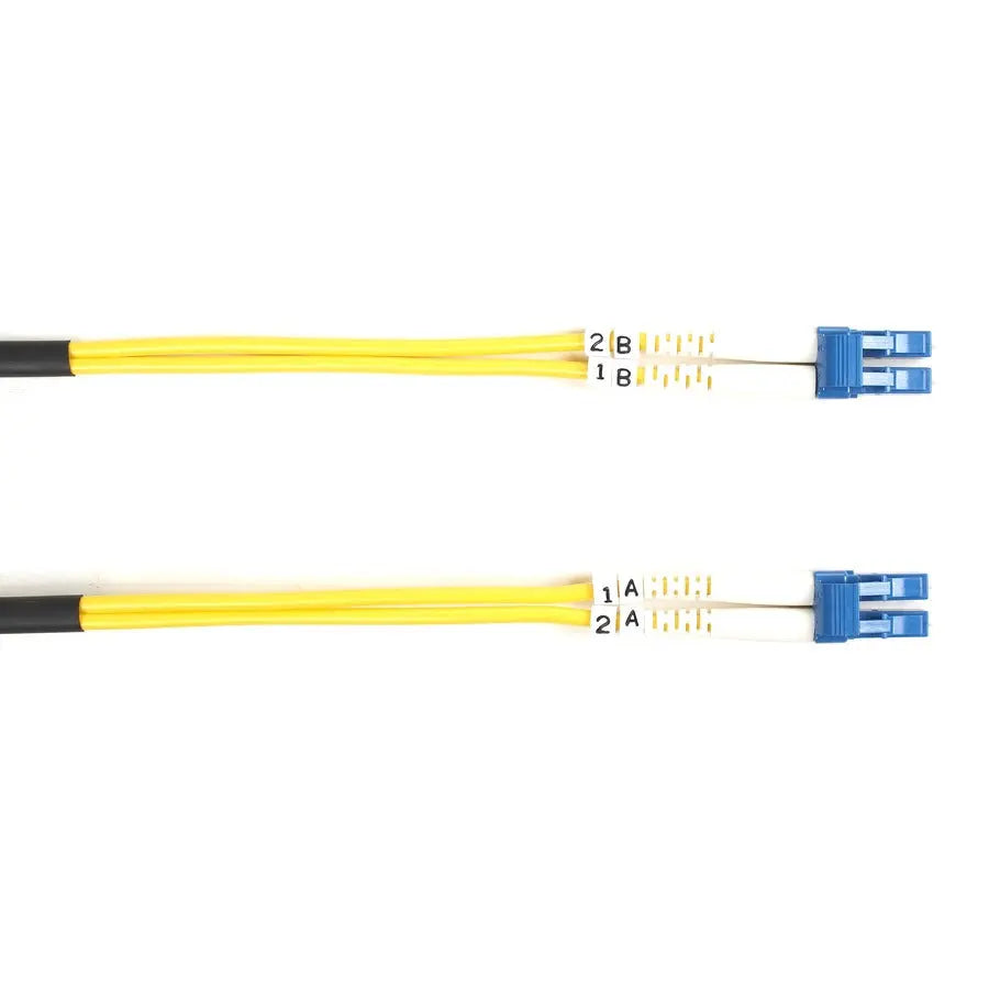Black Box Fiber Optic Duplex Patch Network Cable 1M OS2 9/125 Single-Mode, LC/SC/ST Connectors, Riser Rated, Yellow