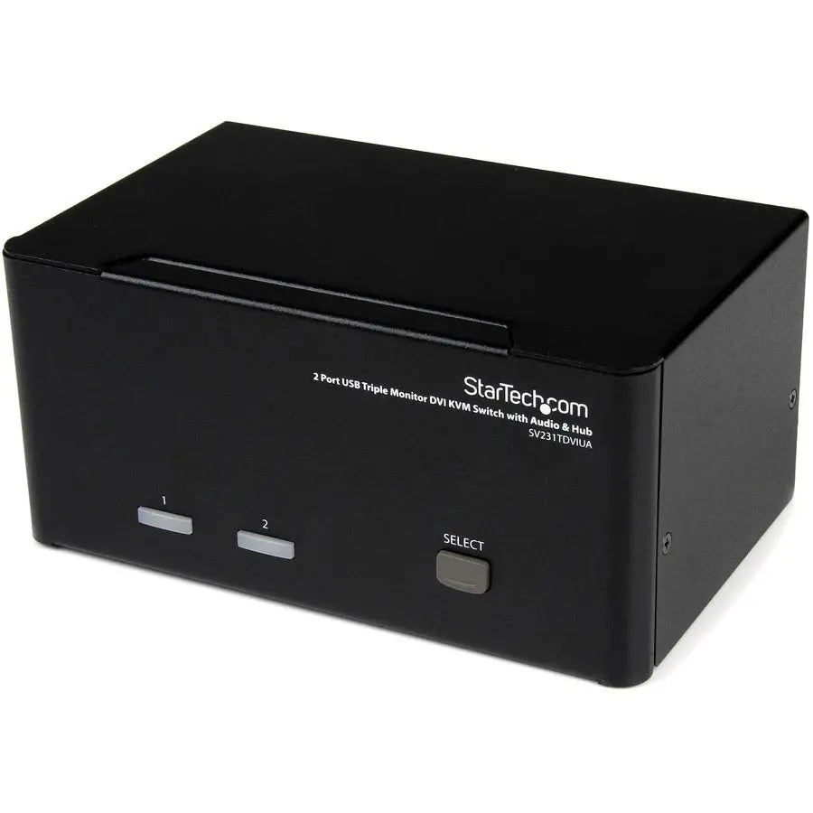 StarTech.com SV231TDVIUA 2-Port Triple Monitor DVI USB KVM Switch with Audio & USB 2.0 Hub